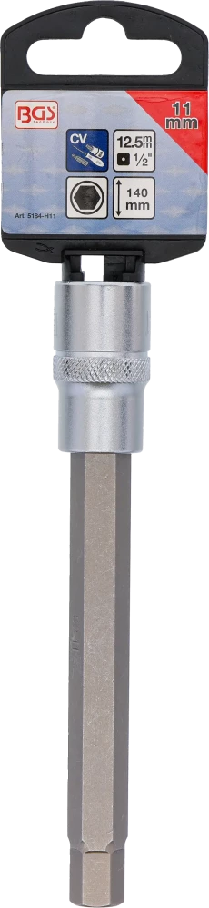 Behajtófej | Hossz 140 mm | 12,5 mm (1/2") | Belső hatszögletű 11 mm