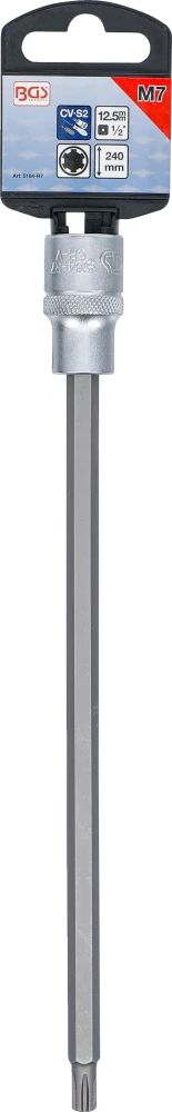 Behajtófej | Hossz 240 mm | 12,5 mm (1/2") | Ékprofil (RIBE) M7