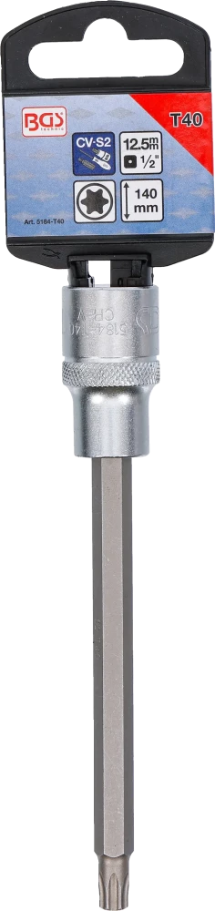 Behajtófej | Hossz 140 mm | 12,5 mm (1/2") | T-profil (Torx) T40
