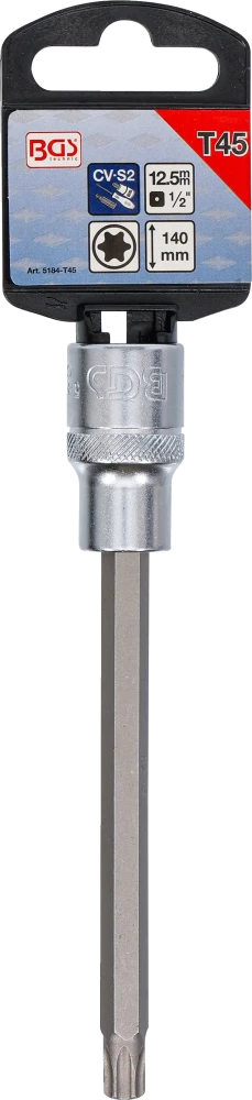 Behajtófej | Hossz 140 mm | 12,5 mm (1/2") | T-profil (Torx) T45