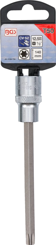 Behajtófej | Hossz 140 mm | 12,5 mm (1/2") | T-profil (Torx) T50