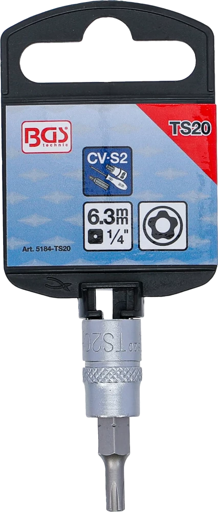 Behajtófej | 6,3 mm (1/4") | TS-profil (Torx Plus) TS20 furattal