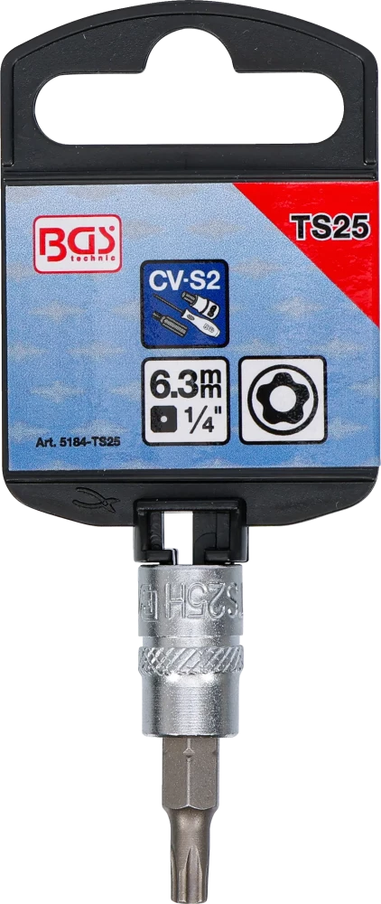 Behajtófej | 6,3 mm (1/4") | TS-profil (Torx Plus) TS25 furattal