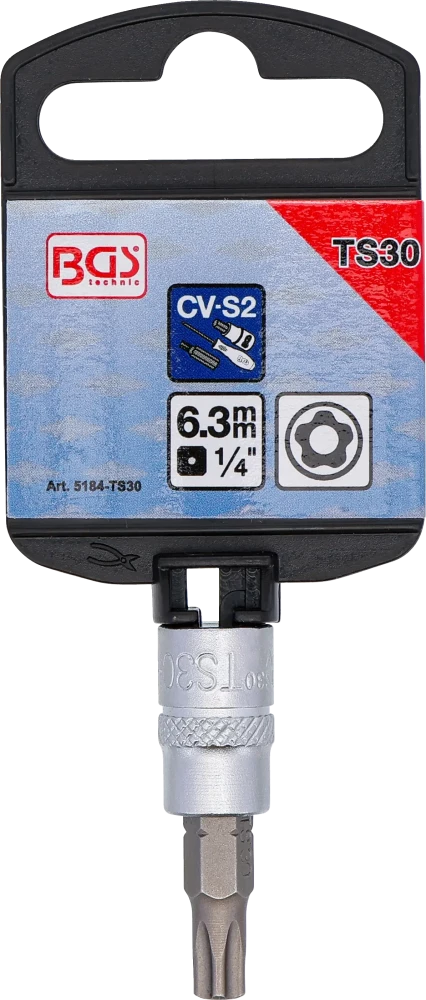 Behajtófej | 6,3 mm (1/4") | TS-profil (Torx Plus) TS30 furattal