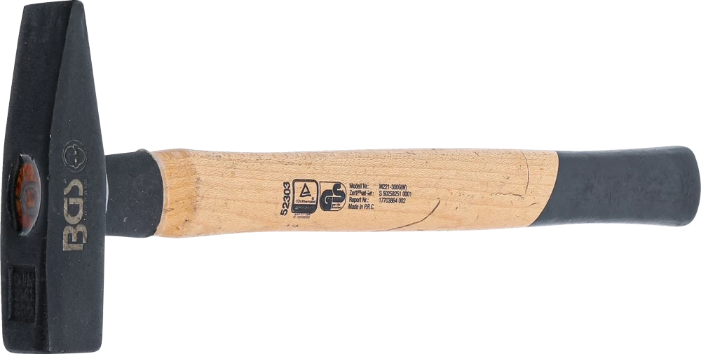 Lakatoskalapács | Hickory nyéllel | DIN 1041 | 300 g