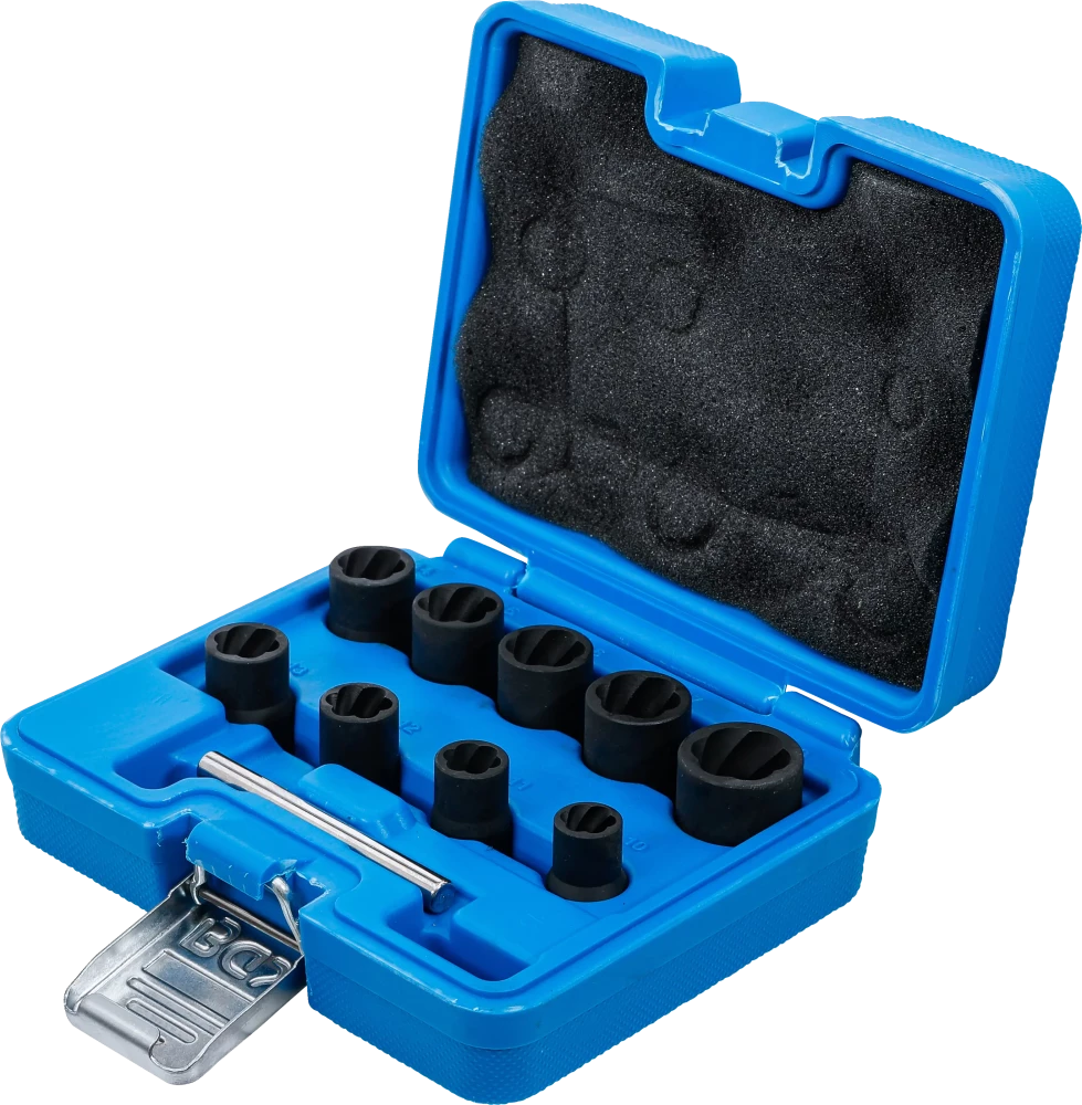 Spirálbites dugókulcskészlet / csavarkiszedő | 10 mm (3/8") | 10 - 19 mm | 10 darabos