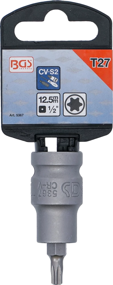 Levegős dugókulcs | Hossz 55 mm | 12,5 mm (1/2") | T-profil (Torx) T27