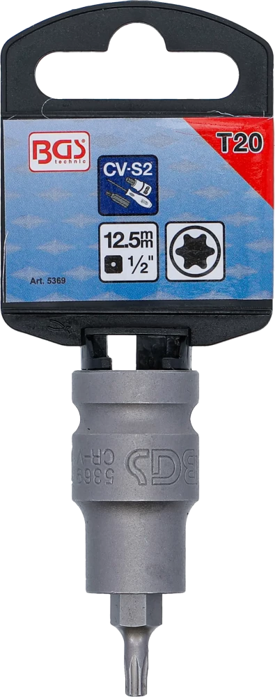 Levegős dugókulcs | Hossz 55 mm | 12,5 mm (1/2") | T-profil (Torx) T20