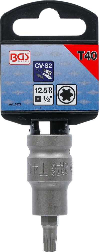 Levegős dugókulcs | Hossz 55 mm | 12,5 mm (1/2") | T-profil (Torx) T40