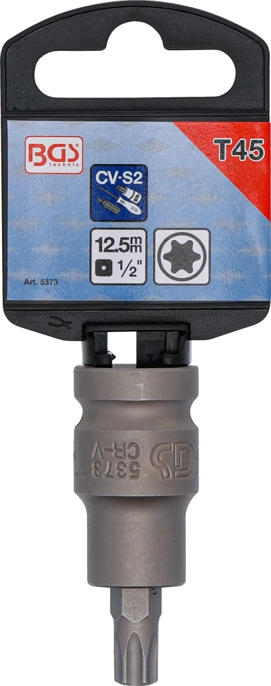 Levegős dugókulcs | Hossz 55 mm | 12,5 mm (1/2") | T-profil (Torx) T45