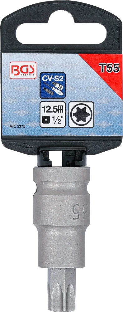 Levegős dugókulcs | Hossz 55 mm | 12,5 mm (1/2") | T-profil (Torx) T55