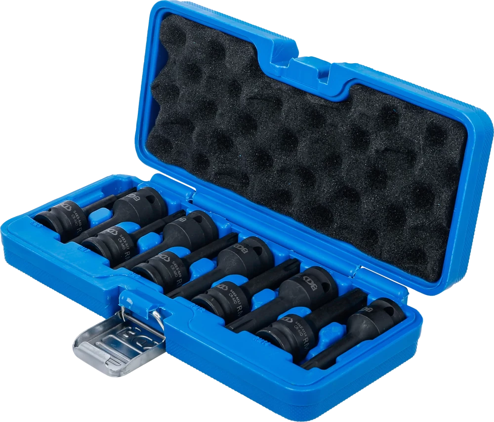 Levegős dugókulcskészlet | 12,5 mm (1/2") | Ékprofil (Ribe) M5 - M14 | 9 darabos