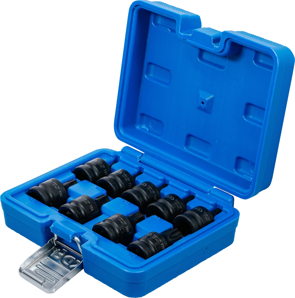 Levegős dugókulcskészlet | 12,5 mm (1/2") | T-profil (Torx) T20 - T70 | 9 darabos