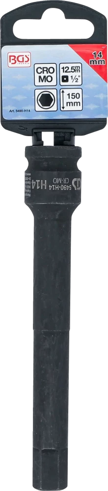 Levegős dugókulcs | Hossz 150 mm | 12,5 mm (1/2") | Belső hatszögletű 14 mm