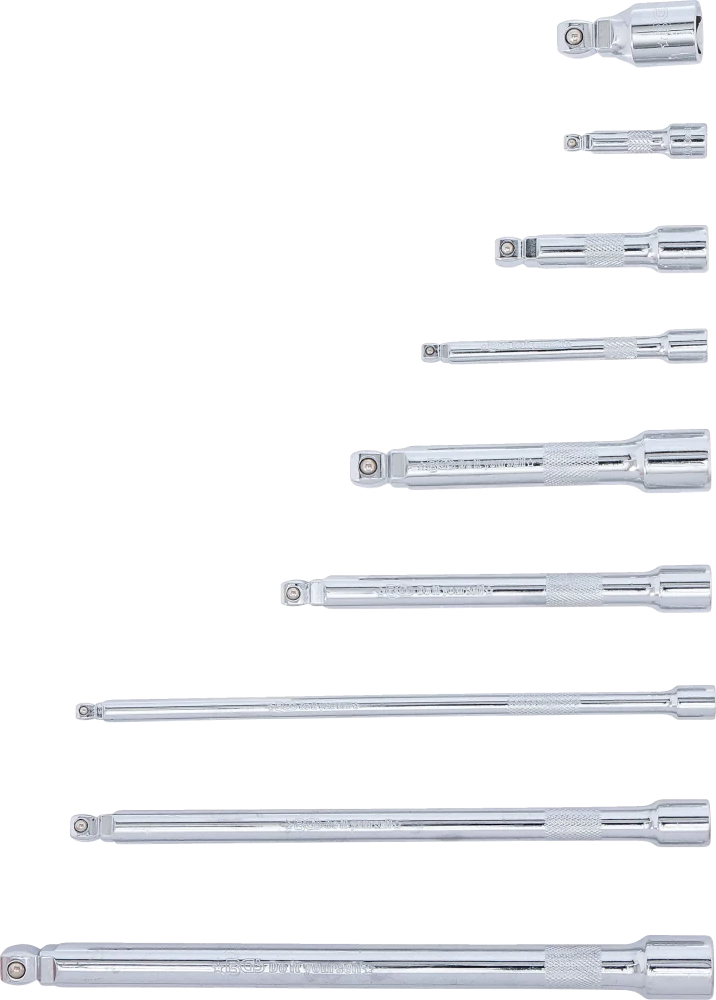 Billenős hosszabbító készlet | 6,3 mm (1/4") / 10 mm / (3/8") / 12,5 mm (1/2") | 9 darabos