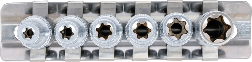 Dugókulcskészlet, E-profil, mély | 6,3 mm (1/4") | E4 - E10 | 6 darabos