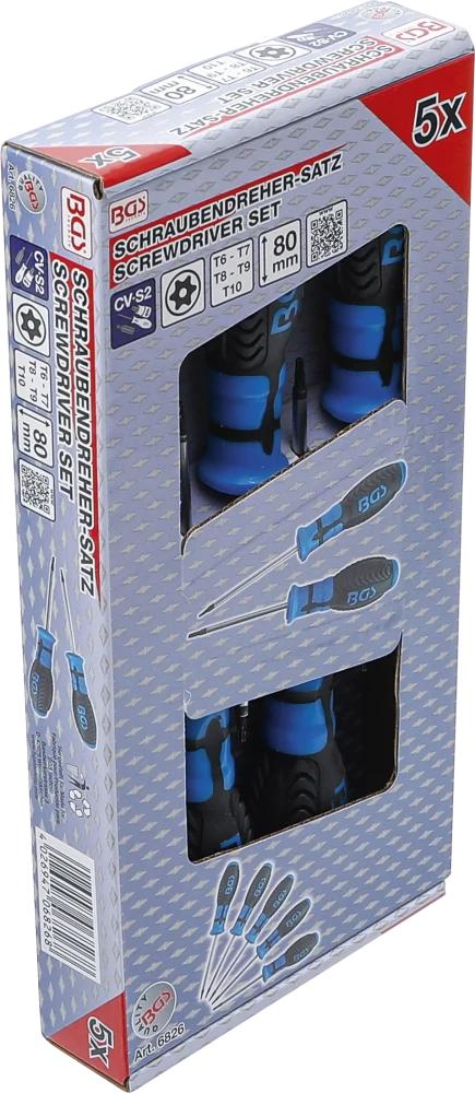 Csavarhúzó készlet | T-profil (Torx) furattal | T6 - T10 | 5 darabos
