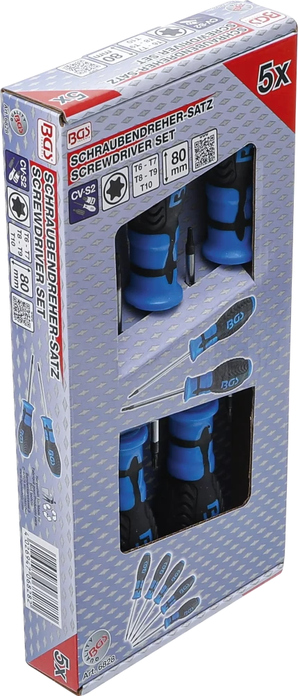 Csavarhúzó készlet | T-profil (Torx) | T6 - T10 | 5 darabos