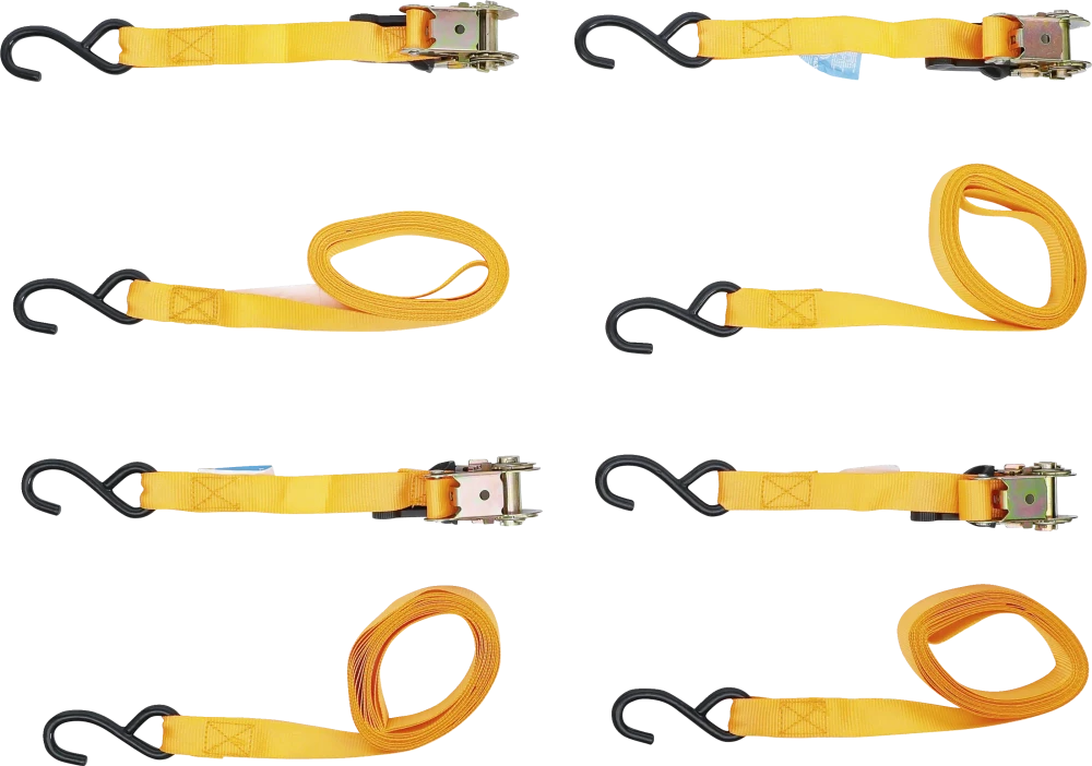 Rakományrögzítő hevederkészle rakományrögzítő | nehéz horoggal | 5 m x 25 mm | 4 darabos