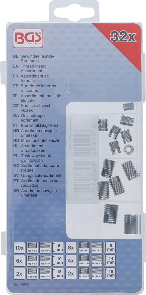 Menetes betét készlet | önmetsző | 32 darabos