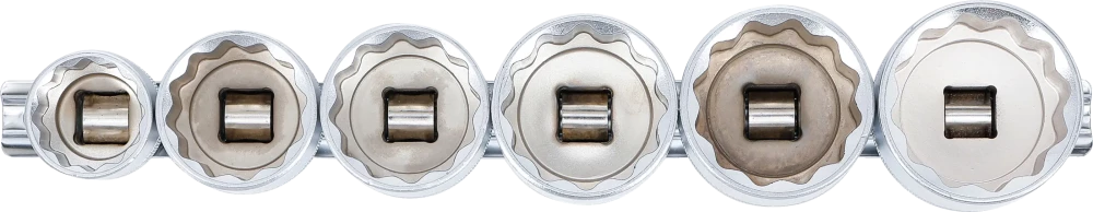 Dugókulcskészlet, tizenkétszögletű | 12,5 mm (1/2") | 24 - 38 mm | 6 darabos