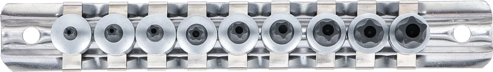 Behajtófej-készlet | 6,3 mm (1/4") | TS-profil (Torx Plus) furattal TS10 - TS50 | 9 darabos