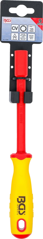 VDE-dugókulcsos csavarhúzók | hatszögletű | 9 mm | Pengehossz 125 mm