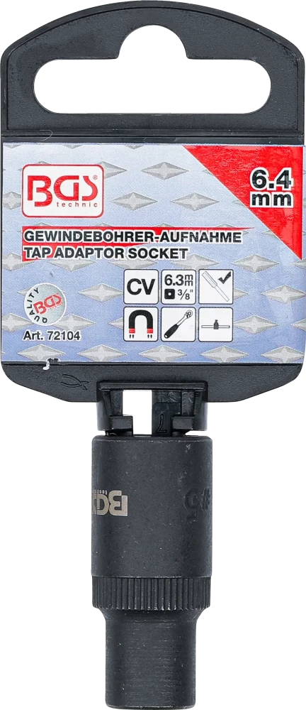 Menetfúró-befogó dugókulcsbetéthez | 10 mm (3/8") | 6,4 mm