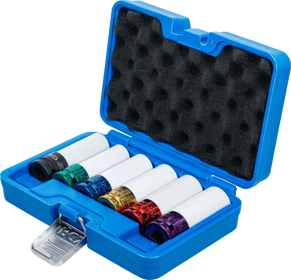 Légkulcsfej készlet | 12,5 mm (1/2") | 15 / 17 / 19 / 21 / 22 mm / MS17 | 6 darabos