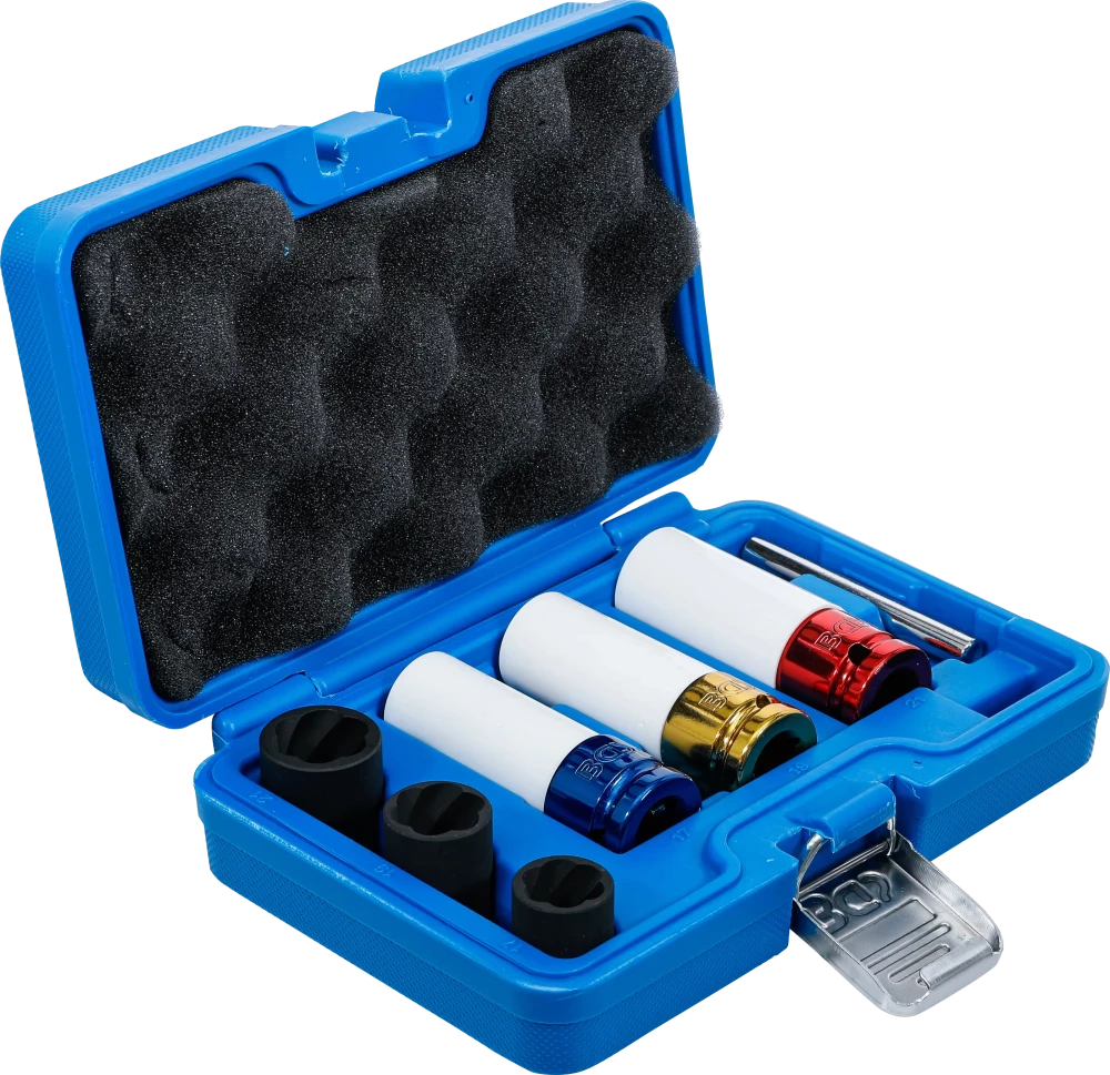 Légkulcsfej- és spirálbites dugókulcsbetét-készlet | 12,5 mm (1/2") | 17 - 21 mm | 7 darabos