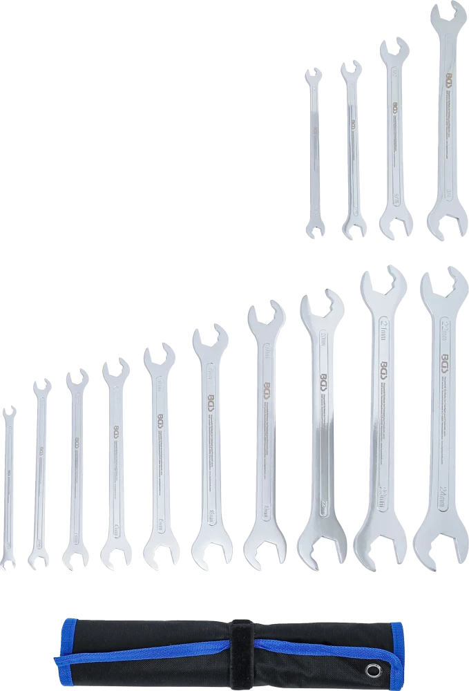 Villáskulcskészlet | extra lapos | 6 - 22 mm, 1/4" - 3/4" | 14 darabos