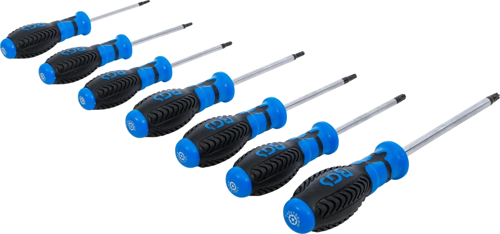 Csavarhúzó készlet | T-profil (Torx) furattal | T10 - T40 | 7 darabos