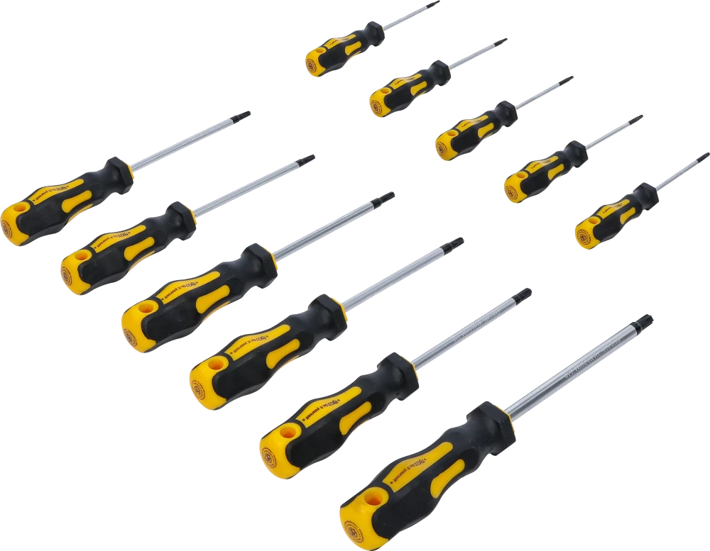 Csavarhúzó készlet | T-profil (Torx) furattal | T6 - T40 | 11 darabos