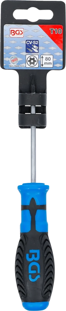 Csavarhúzó | T-profil (Torx) T10 furattal | Pengehossz 80 mm