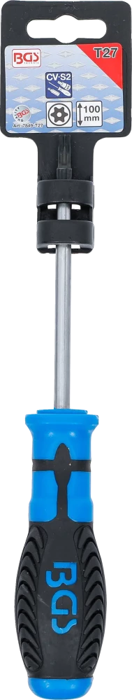 Csavarhúzó | T-profil (Torx) T27 furattal | Pengehossz 100 mm