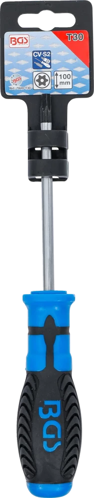 Csavarhúzó | T-profil (Torx) T30 furattal | Pengehossz 100 mm