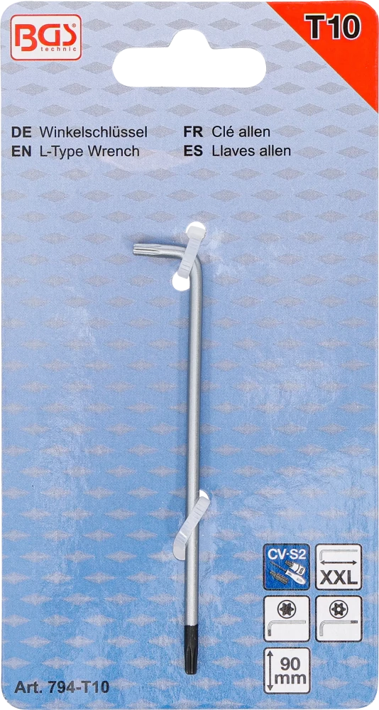 Derékszögű kulcs | extra hosszú | T-profil (Torx) T10