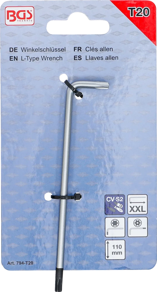 Derékszögű kulcs | extra hosszú | T-profil (Torx) T20