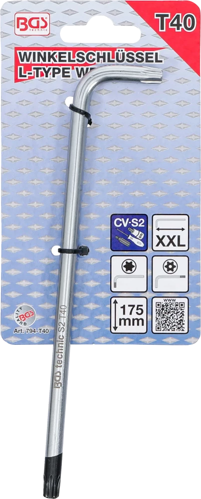 Derékszögű kulcs | extra hosszú | T-profil (Torx) T40
