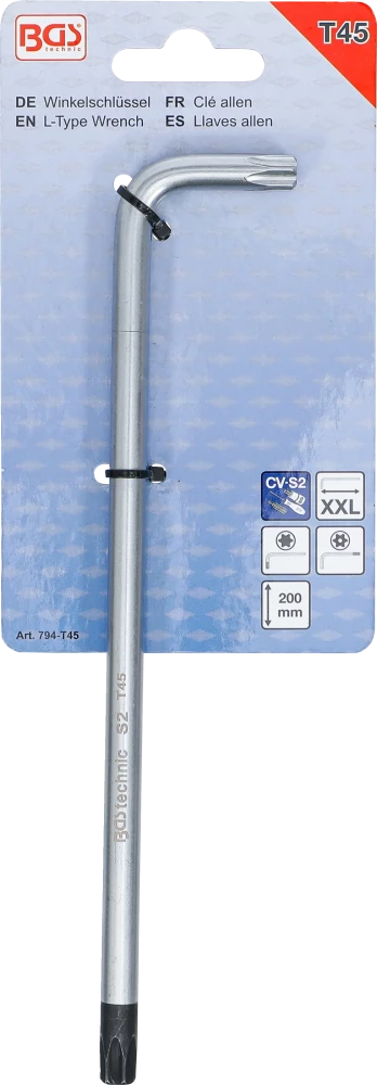 Derékszögű kulcs | extra hosszú | T-profil (Torx) T45