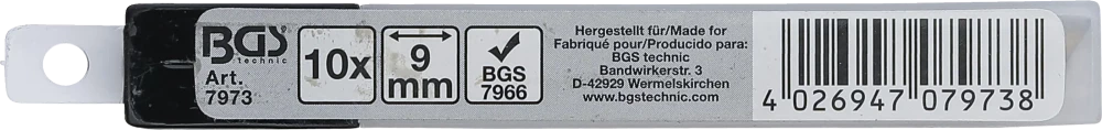 Törhető penge készlet | 9 mm | 10 darabos