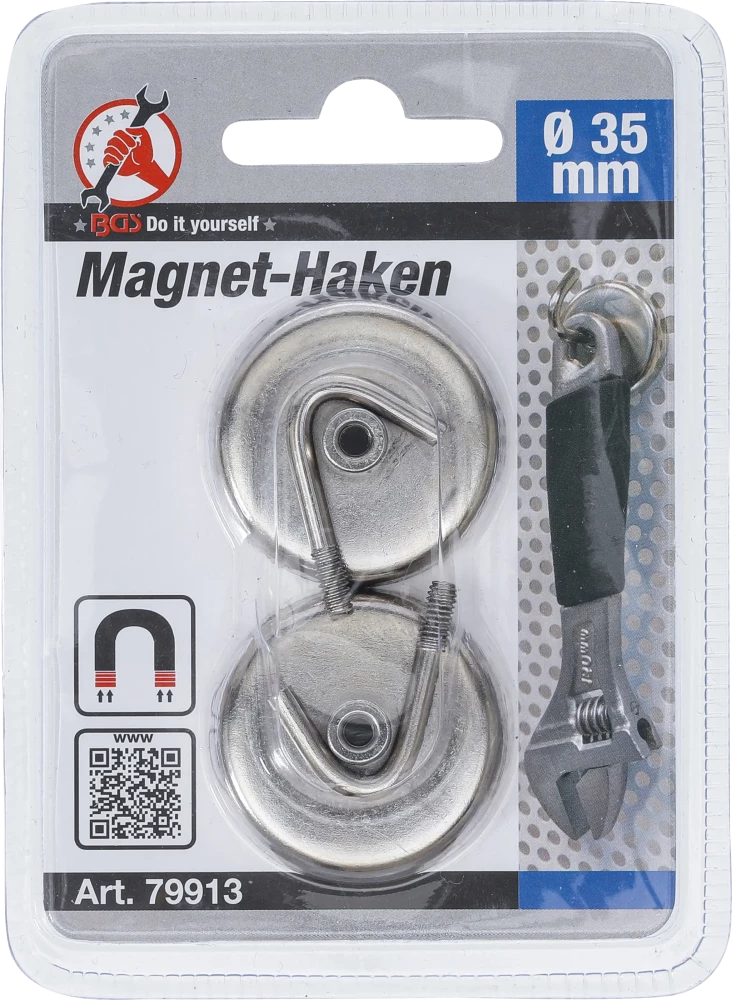 Mágnes-kampó | kerek | Ø 34 mm | 2 darabos | 3,5 kg