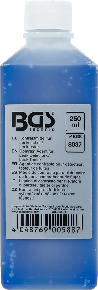Kontrasztanyag szivárgásérzékelő / szivárgásvizsgáló készülékhez | 250 ml | a BGS 8037-hez