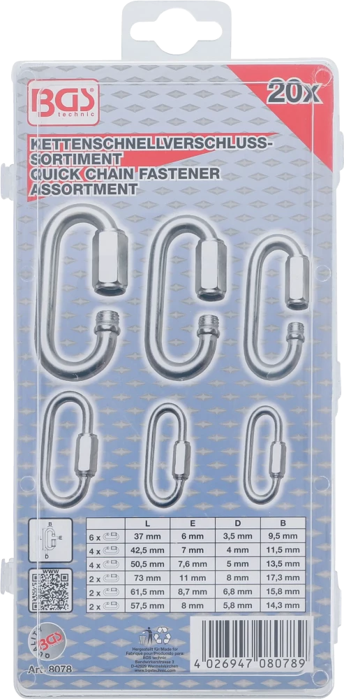 Csavaros karabiner készlet | 20 darabos