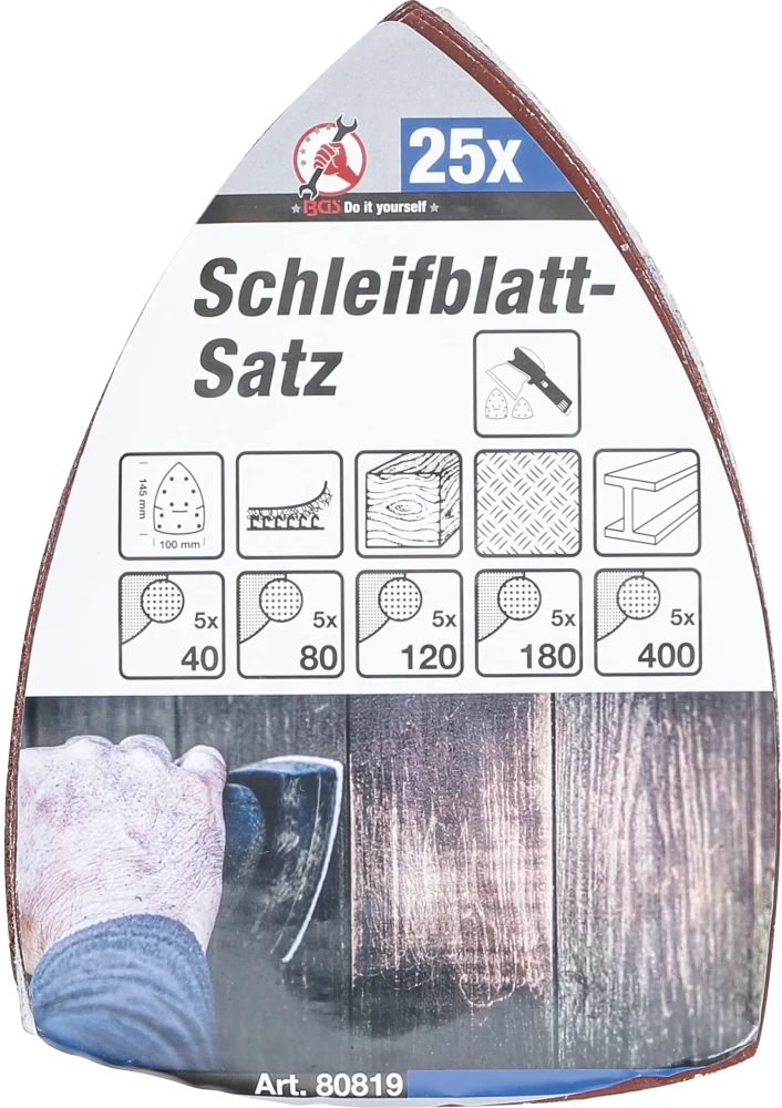 Csiszolópapír multicsiszolóhoz | 145 x 100 mm | K 40 - 400 | 25 darabos