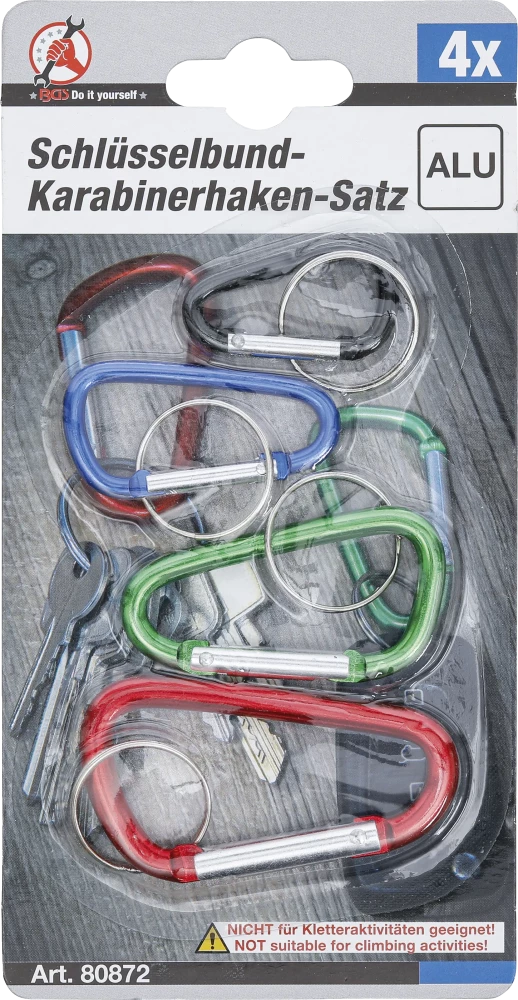Kulcscsomó-karabiner készlet | 4 darabos