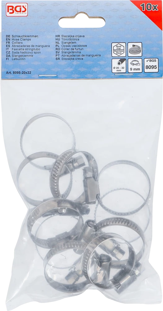 Tömlőbilincs | INOX | 20 x 32 mm | 10 darabos