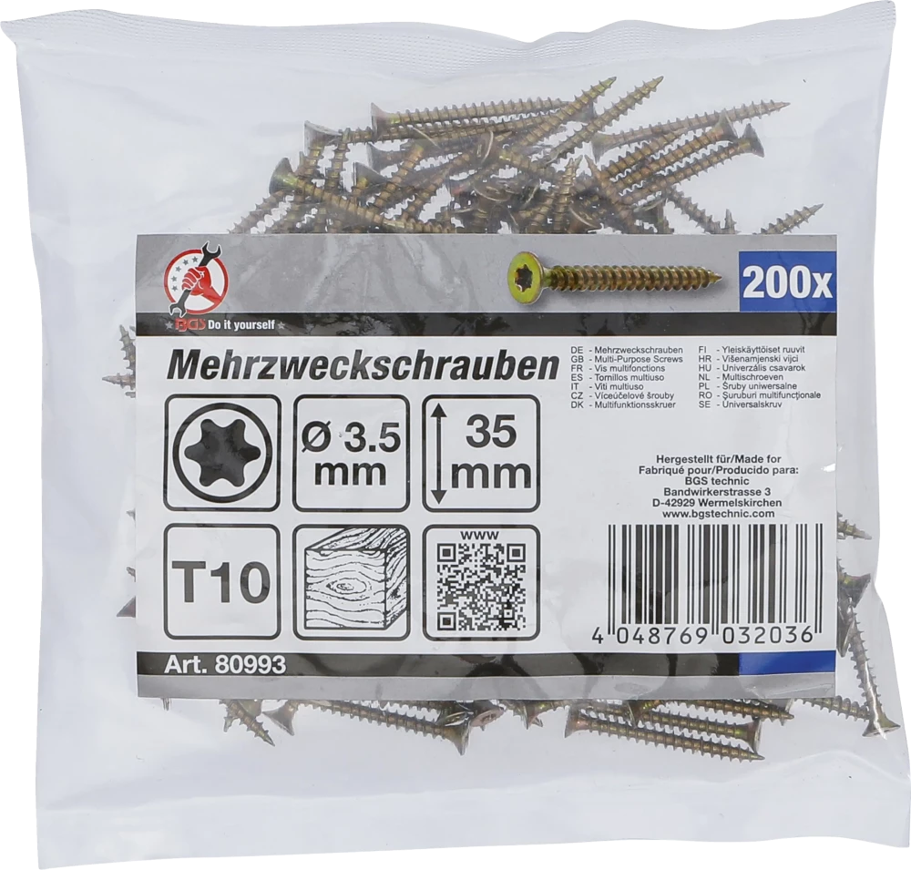 Univerzális csavarok | T-profil (Torx) T10 | 3,5 x 35 mm | 200 db