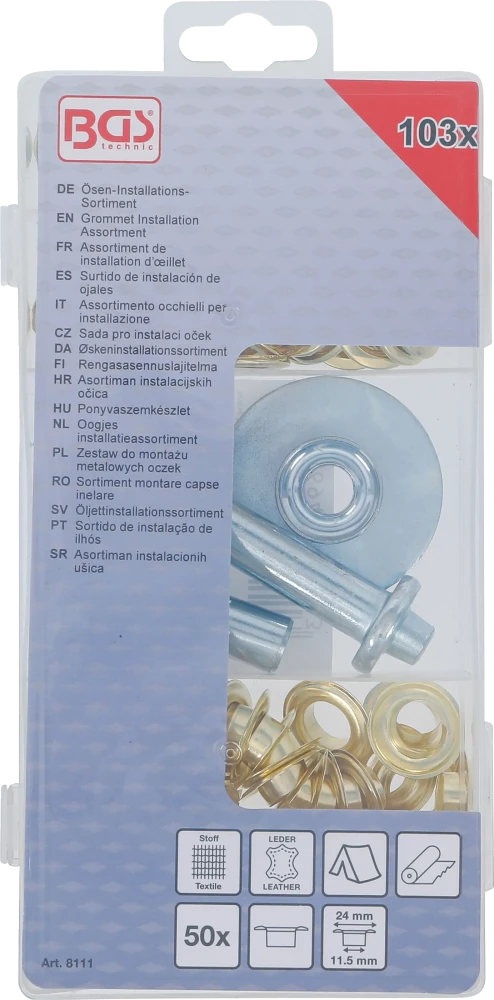 Ponyvaszemkészlet | 103 darabos