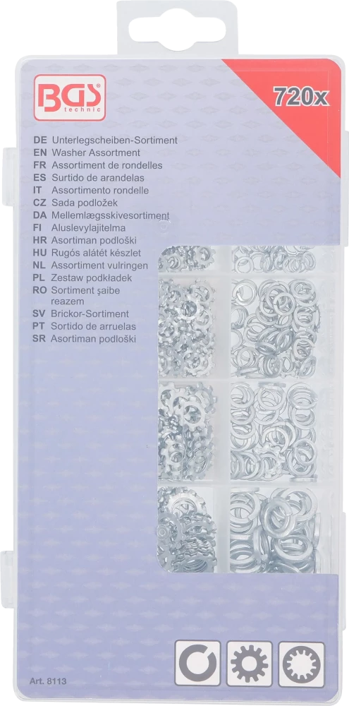 Rugós alátét készlet | 720 darabos
